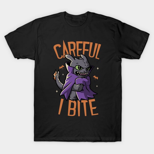 Careful I Bite Funny Cute Spooky T-Shirt by eduely